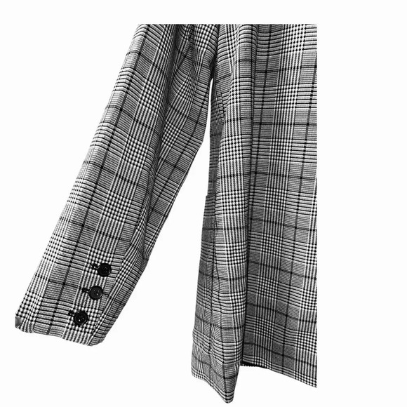 PHILOSOPHY | Double Breasted Black and White Plaid Blazer Jacket Size 14 - Picture 7 of 12